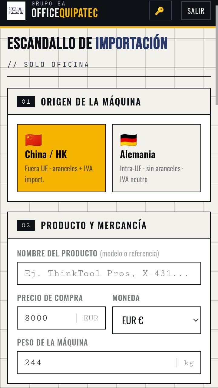 Officequipatec — escandallo
